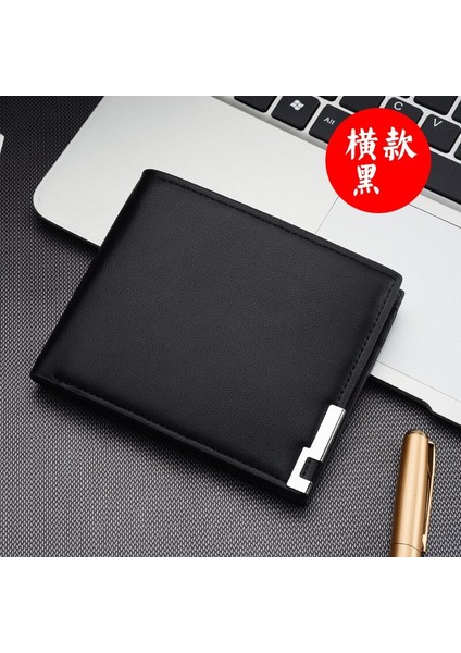 2021 Sıcak Satış Yeni Erkek Kısa Cüzdan Demir Kenar Kore Gençlik Erkek Yatay Cüzdan Trend Kart Paketi Çanta (Yurt Dışından) indirimleri