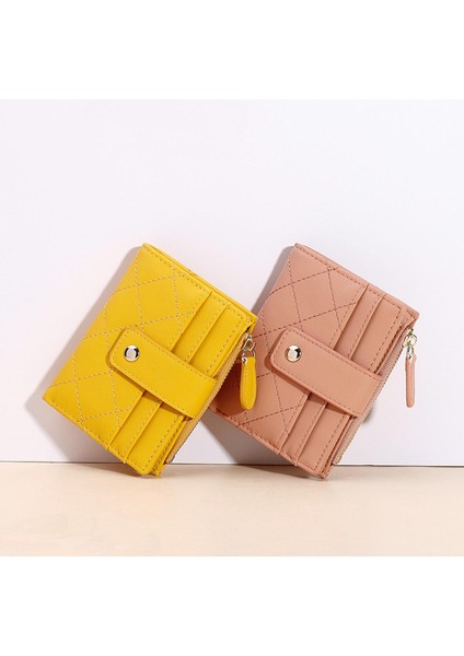 Geestock Kadın Fermuar Cüzdan Pu Deri Moda Kafes Kart Tutucu Kız Öğrenci Bozuk Para Çantaları Çanta Yeni Yaratıcı Çanta (Yurt Dışından)