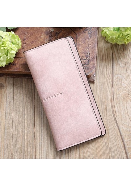 Basit Kadın Uzun Çanta Pu Deri Kart Sahibinin Iki Kat Debriyaj Para Çantası Bayan Kız Rahat Cüzdan (Yurt Dışından) modelleri