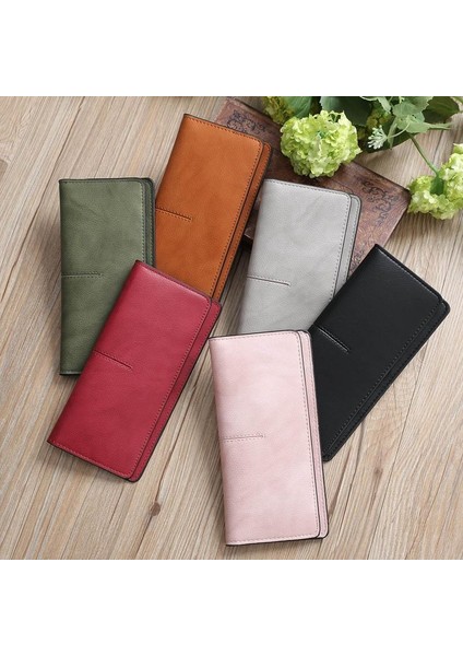 Basit Kadın Uzun Çanta Pu Deri Kart Sahibinin Iki Kat Debriyaj Para Çantası Bayan Kız Rahat Cüzdan (Yurt Dışından) fırsatları