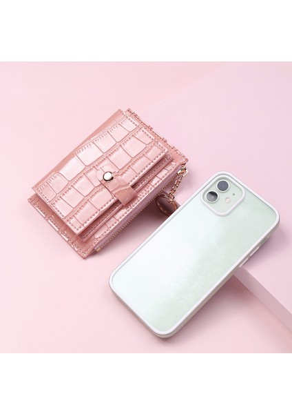 Yeni Küçük Cüzdan Taş Desen Kart Sahipleri Kadın Moda Pu Deri Tasarımcısı Fermuar Ultra Ince Öğrenci Kadın Mini Bozuk Para Cüzdanı (Yurt Dışından) fiyatları
