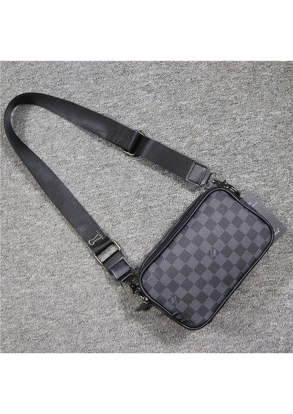 [s Home]trend Koreli Erkek Ekose Çanta Günlük Kişilik Kafes Japon Iş Messenger Erkek Kadın SA46C25 Siyah Kahve (Yurt Dışından) modelleri