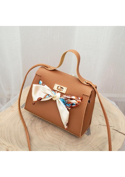 Pu Deri Yay-Düğüm Omuz Çantası Messenger Çanta Çanta Kadın Tek Kayış Crossbody Çanta Çanta Küçük 5 Renk (Yurt Dışından)