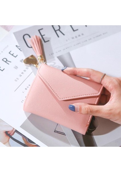 2022 Yeni Moda Kadın Cüzdan Kısa Bozuk Para Cüzdanı Cüzdan Kart Tutucu Küçük Bayanlar Püskül Kolye Cüzdan Kadın Çile Mini Debriyaj (Yurt Dışından) modelleri