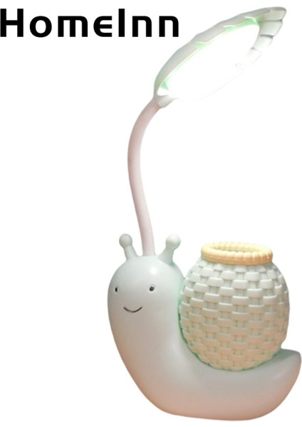 Homeınn LED Okuma Işığı Yüksek Parlaklık 2'si 1 Arada Karikatür Salyangoz LED Masa Lambası Kalem Tutucu ile (Yurt Dışından)