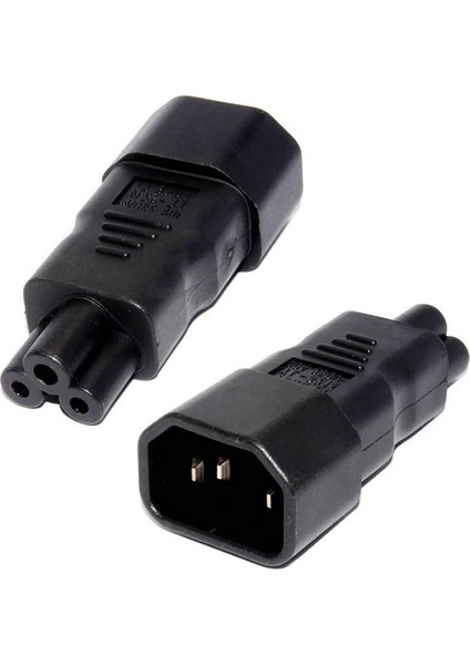 Iec 320 Adaptör C14 - C5 Iec Güç Adaptörü Iec Konektörü 3 Kutuplu Soket C14 - Yonca Yaprağı Fişi Micky C5 Düz Dönüştürücü (Yurt Dışından)