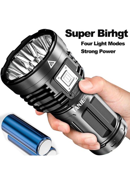 LED El Feneri Cob Yan Işık USB Şarj Edilebilir El Feneri Açık Taşınabilir Lamba 4 Modu Kamp Yürüyüş Balıkçılık Avcılık Için Su Geçirmez Işık (Yurt Dışından)