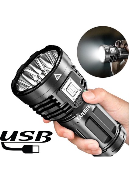 LED El Feneri Cob Yan Işık USB Şarj Edilebilir El Feneri Açık Taşınabilir Lamba 4 Modu Kamp Yürüyüş Balıkçılık Avcılık Için Su Geçirmez Işık (Yurt Dışından)