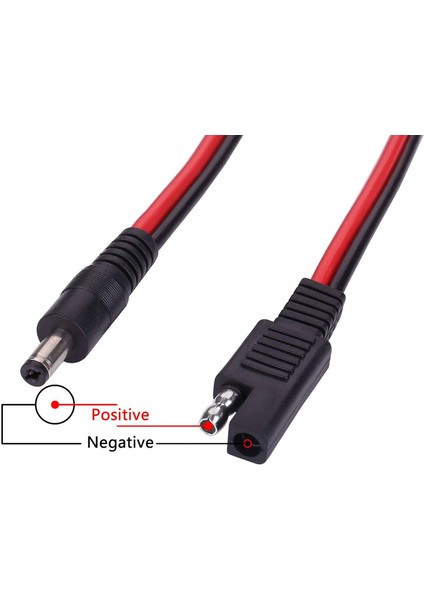Sae Fişi Dc 5.5mm x 2.1mm Erkek Kablolar, Sae Polarite Ters ve Otomotiv Rv Güneş Paneli Için Dc 8mm Adaptör 14AWG 2ft (Yurt Dışından) modelleri