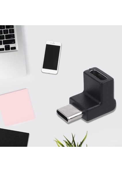 Sağ Açı 90 Derece USB 3.1 Tip C Erkek Kadın USB C Dönüştürücü Adaptör Cep Telefonu Tablet Dizüstü USB C Şarj Cihazı (Yurt Dışından)