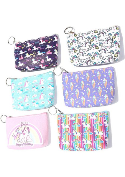 1 Adet Bozuk Para Çantaları Tutucu Unicorn Mini Değişim Cüzdan Para Çantası Fermuarlı Kese Hediye Dere (Yurt Dışından)