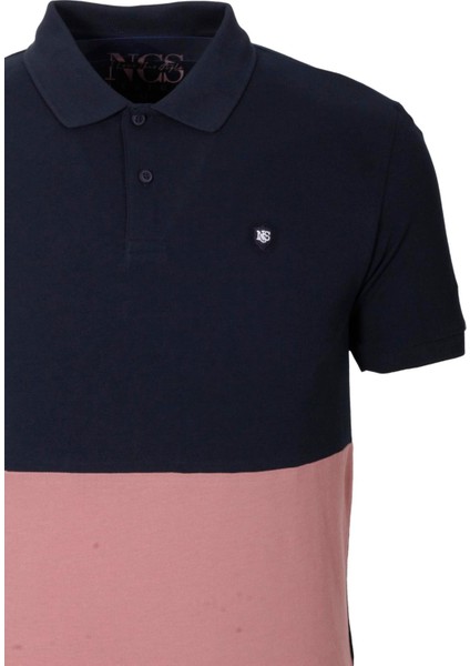 Erkek Polo Yaka Tişört Lacivert Pamuk Slim Fit Ribanalı Kol Garnili T-Shirt Ncs Jeans 1165 modelleri