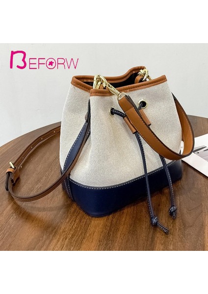 Beforw Moda Kadın Kova Çanta Hasır Çanta Dokuma Omuz Çantası Çanta Crossbody Çanta Eğlence Tarzı Rahat Yaz Için Uygun (Yurt Dışından)