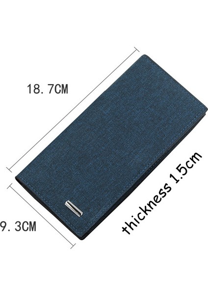 Moda Erkek Cüzdan Kanvas Bozuk Para Cüzdanı Rahat Uzun Cüzdan Taşınabilir Çok Fonksiyonlu Kımlık Kartı/kredi Kartı Tutucu Lüks Cüzdan (Yurt Dışından)