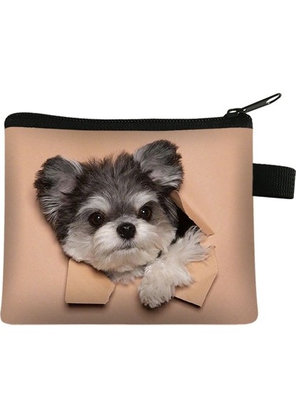 Sevimli Pet Köpek Kedi Kadın Bozuk Para Cüzdanı Yavru Yavru Mini Cüzdan Bayanlar Moda Ruj Saklama Torbaları Kızlar Anahtarlık Para Çantası (Yurt Dışından)