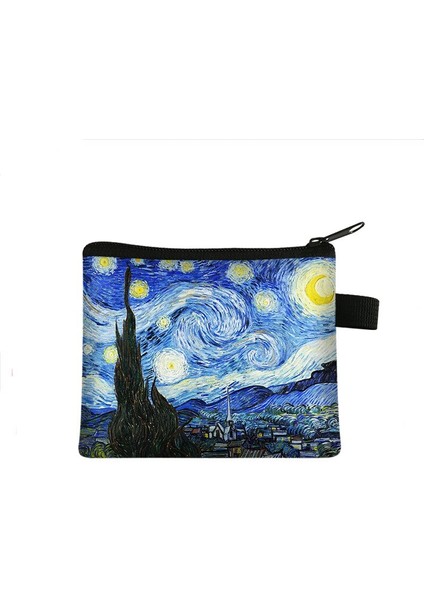 Klasik Yaratıcı Bozuk Para Cüzdanı Yağlıboya Yıldızlı Gece/david/mona Lisa Değişim Çanta Bayan Kart Tutan Küçük Kare Cüzdan (Yurt Dışından) fiyatları