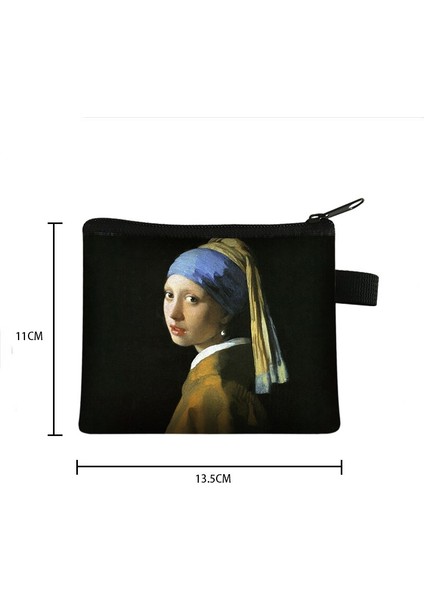 Klasik Yaratıcı Bozuk Para Cüzdanı Yağlıboya Yıldızlı Gece/david/mona Lisa Değişim Çanta Bayan Kart Tutan Küçük Kare Cüzdan (Yurt Dışından) modelleri