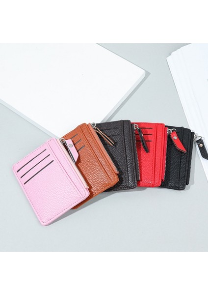 Ultra-Ince Kadın Erkek Kredi Kımlık Kartı Tutucu Pu Deri Fermuar Moda Küçük Cüzdan Para Çantası Durumda Bozuk Para Cüzdanı Klip Organizatör (Yurt Dışından) fırsatları