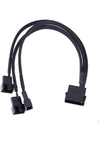 4pin Ide Molex 3 Bağlantı Noktalı 3pin/4pin Soğutucu Fan Splitter Güç Kablosu Uzatma Kablosu Siyah Kollu Örgülü Kablo Konektörü (Yurt Dışından)