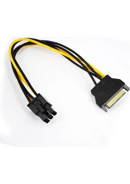 At 1 Adet Yeni Sata Güç Kablosu 15 Pin 6 Pin Pcı Express Pcı-E Sata Grafik Dönüştürücü Adaptör Ekran Kartı Güç Kablosu (Yurt Dışından)