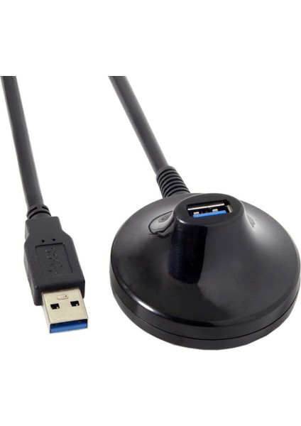 1.5 M Masaüstü USB 3.0 Tip A Erkek - Dişi Uzatma Veri Şarj Kablosu Stand Tabanlı Korumalı (Yurt Dışından)