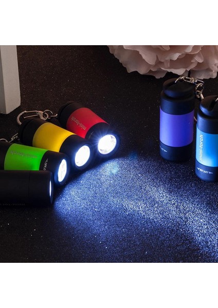 Mini LED El Fenerleri Mini Anahtarlık Cep Torch USB Şarj Edilebilir Su Geçirmez Anahtarlık Torch Lambası (Yurt Dışından)