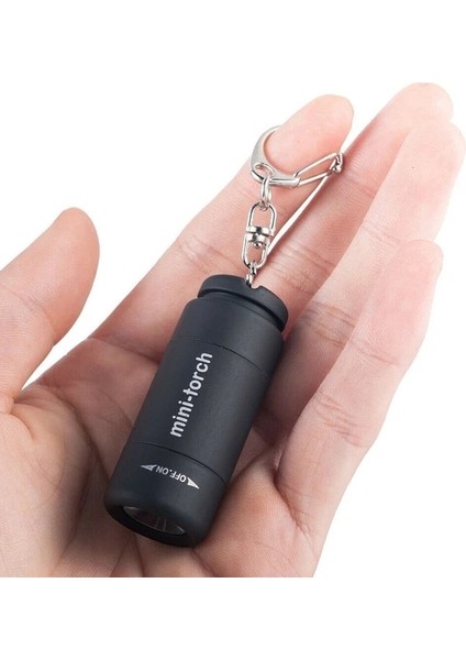 Mini LED El Fenerleri Mini Anahtarlık Cep Torch USB Şarj Edilebilir Su Geçirmez Anahtarlık Torch Lambası (Yurt Dışından)