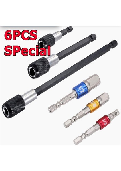 Le 6 Adet Manyetik Tornavida Bit Tutucu 1/4 Hex Şaftlı Altıgen Somun Sürücüleri Darbe Delik Testereler Maça Uçları Dönüşüm Aksesuarı (Yurt Dışından) modelleri
