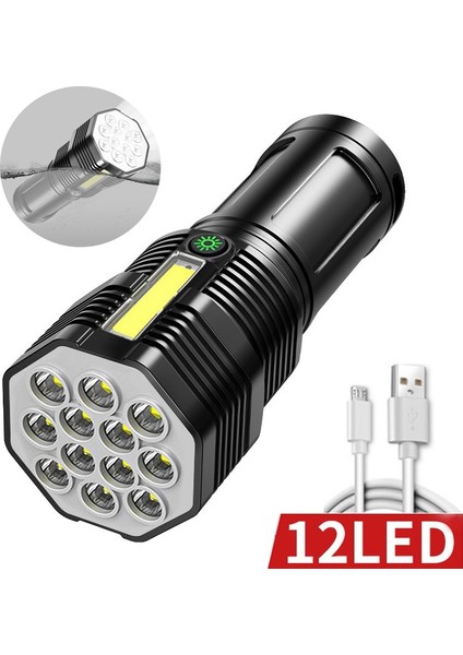 Taşınabilir LED + Cob El Feneri Iki Tür Lamba Boncuk USB Şarj Edilebilir Dış Mekan Çalışma Işığı Şarj Edici Güçlü Işık El Fenerleri (Yurt Dışından) modelleri