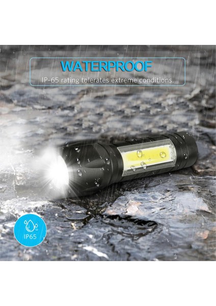 Auoyo Mini LED Işık Cob Okuyucu Lambası Yakınlaştırılabilir Cep Penlight Ayarlanabilir Odak Torch Işığı Kamp Yürüyüş Için 3 Işık Modu ile USB Şarj Edilebilir Lamba (Yurt Dışından)