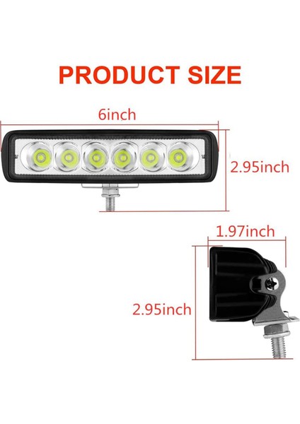 LED Tekne Işıkları, 6 Inç Deniz Güverte Rıhtım Işık Tekne Taşkın Serpme Işık Çubuğu, Tekne Farları, 12/24V LED Işıklar (Yurt Dışından)