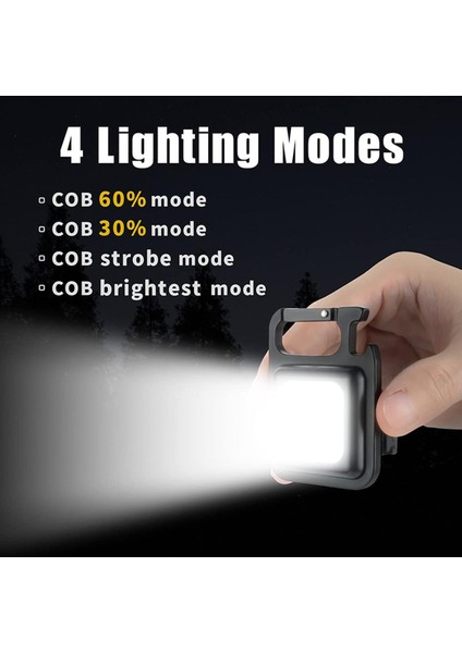 Taşınabilir LED Cep Feneri Anahtarlık USB Açık Kamp Tirbuşon Dere (Yurt Dışından)