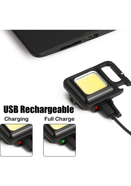 Taşınabilir LED Cep Feneri Anahtarlık USB Açık Kamp Tirbuşon Dere (Yurt Dışından)