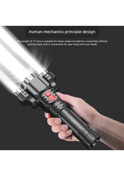 Parlak El Feneri Su Geçirmez Açık Kamp LED Işıklar Taşınabilir El Feneri Güneş Işığı Süper Mağaza (Yurt Dışından)