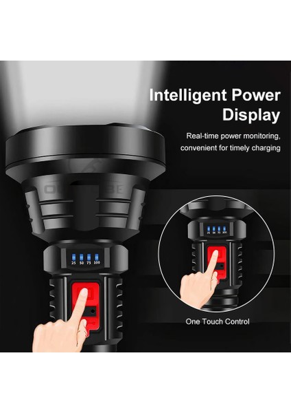 Outtobe Ights Acil Durum Elektrikli Fener Işığı Taşınabilir Lamba Işığı Kamp Yürüyüş Çalışma Işıkları Işığı Parlak Projektör Spot Işığı 300M Mesafe USB Şarj Edilebilir Işık (Yurt Dışından) modelleri