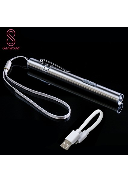 Dış Mekan Mini Taşınabilir USB Şarj Edilebilir Süper Parlak LED Torch Lambası El Feneri (Yurt Dışından)