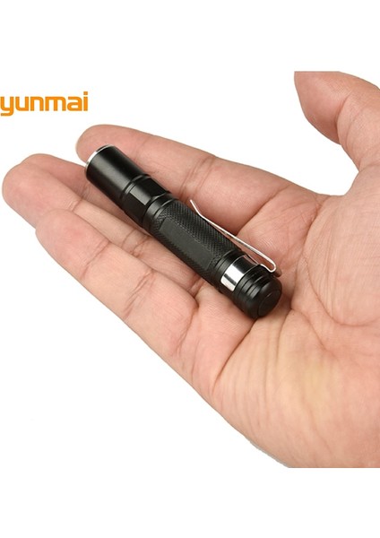 Mini LED El Feneri Zoom 7W Q5 2000LM Su Geçirmez Lanterna LED Zumlanabilir Torch Aaa Pil Avcılık Için Güçlü Led-Siyah (Yurt Dışından)
