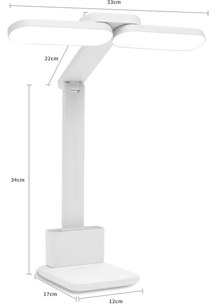 Yeşil Orman LED Masa Lambası Kısılabilir Yurt Yatak Odası USB Şarj LED Okuma Lambası (Yurt Dışından)