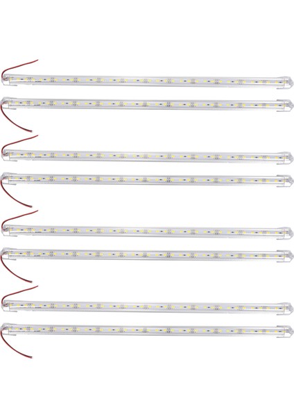 8 Adet Alüminyum Alaşımlı Sert LED Şerit Çubuk Işık Su Geçirmez 12V 50CM Beyaz (Yurt Dışından)