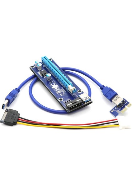 Pcı Express Pcı-E Yükseltici 1X16X Pcıe Pcı E Yükseltici Kart Molex Sata USB 3.0 Ila 4 Pin Ide Kablo Adaptörü Btc Madencilik Madenci (Yurt Dışından)