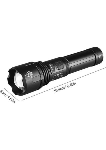 XHP50 Torch USB Şarj Edilebilir El Feneri Süper Güçlü LED El Feneri Taktik Torch USB Şarj Edilebilir Su Geçirmez Lamba (Yurt Dışından)