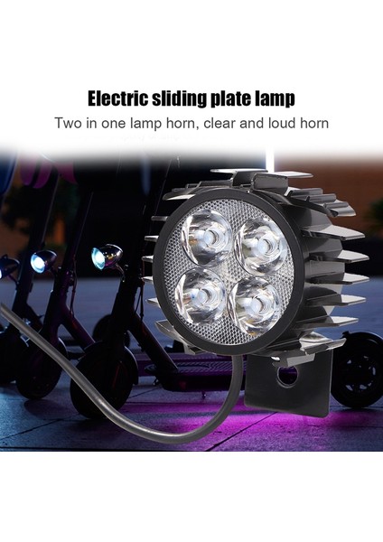 LED Elektrikli Bisiklet 2'si 1 Arada Korna Far Katlanır Su Geçirmez (Yurt Dışından)