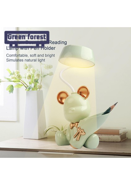 Yeşil Orman LED Okuma Lambası Yaratıcı Şekil Karikatür Ayı Kalemtıraş ile LED Gece (Yurt Dışından) indirimleri