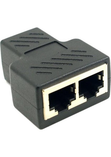 Cat6 RJ45 8P8C Kalkanlı Çift RJ45 Splitter Ağ Ethernet Yama Kablosu Adaptörüne Tak (Yurt Dışından)