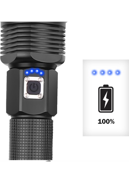 XHP70 LED Odes Karartma Yüksek Parlaklık USB Şarj El Feneri (Yurt Dışından)