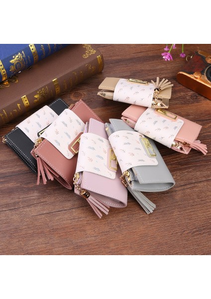 Moda Kadın Cüzdan Püskül Küçük Cüzdan Kadın Mini Bozuk Para Cüzdanı Bayanlar Debriyaj Küçük Cüzdan Kadın Pu Deri Kart Tutucu (Yurt Dışından)