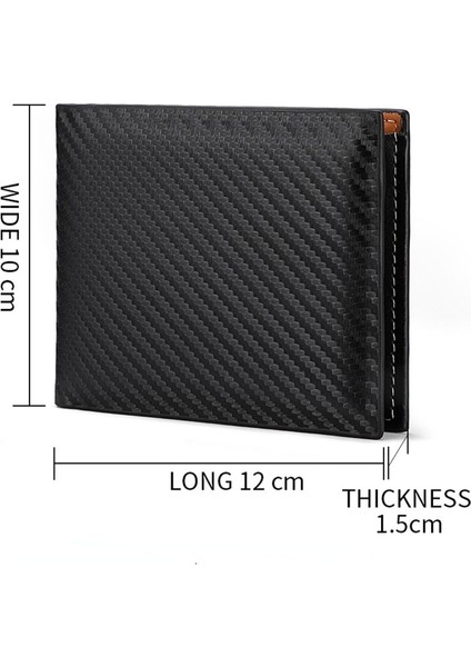 Yeni Karbon Fiber Erkek Cüzdan Retro Bir Fermuar Yatay Cüzdan Erkek Pu Deri Ekose Açık Bozuk Para Cüzdanı Çok Fonksiyonlu Kart Tutucu (Yurt Dışından)