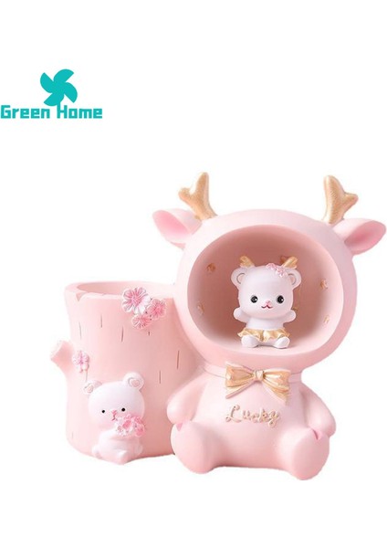 Yeşil Ev LED Başucu Lambası Sevimli Görünüm Kalem Tutucu ile Güzel Karikatür Gece Lambası (Yurt Dışından) modelleri