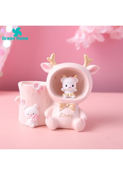 Yeşil Ev LED Başucu Lambası Sevimli Görünüm Kalem Tutucu ile Güzel Karikatür Gece Lambası (Yurt Dışından) indirimleri