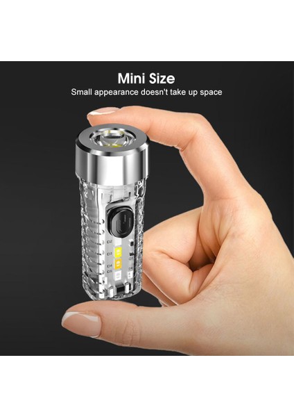 Iflashdeal Anahtarlık Işığı Ultra Küçük Mini Çok Fonksiyonlu Taşınabilir Su Geçirmez Işık USB Şarjı Ultra Hafif Güçlü Işık Dış Mekan Acil Durum Lambası 7 Modu (Yurt Dışından)